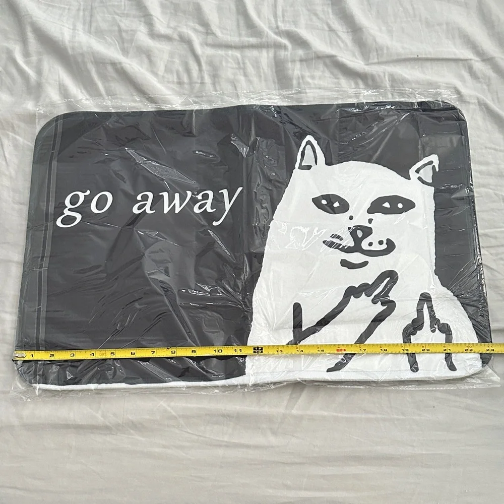 Cat “Go Away” Graphic Mat